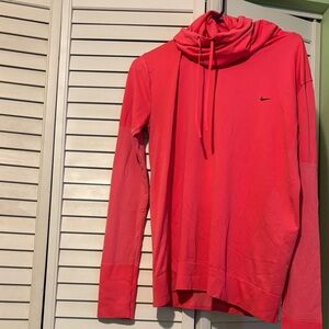 Nike Vibrant Pink Red Funnel Neck Top